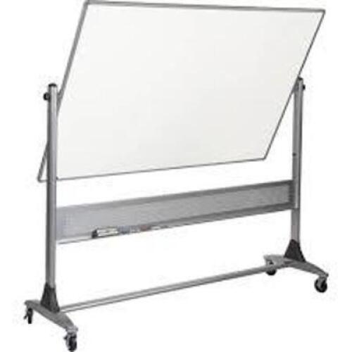 DESCRIPTION: (1) REVERSIBLE DRY ERASE BOARD BRAND/MODEL: BEST-RITE #669RG-DD INFORMATION: ALUMINUM FRAME, STEEL PORCELAIN FRONT SIZE: 4' X 6' RETAIL$: