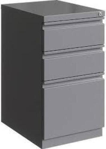 DESCRIPTION: (1) PEDESTAL FILING CABINET BRAND/MODEL: LORELL #00052 INFORMATION: GRAY, STEEL, SILVER SIZE: 3 DRAWER, 20" RETAIL$: $225.00 EA QTY: 1