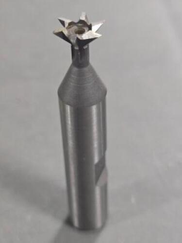 DESCRIPTION: (4) COBALT DOVETAIL CUTTER BRAND/MODEL: VC 01829241 SIZE: 45* 3/8" CUT DIA 3/16" CUT WIDTH RETAIL$: $143.32 QTY: 4