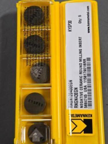 DESCRIPTION: (20) CERAMIC TURNING INSERTS BRAND/MODEL: KENNAMETAL RNGN 120400EGN RETAIL$: $480.20 QTY: 20