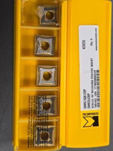 DESCRIPTION: (20) SNMG543RP CARBIDE ROUGHING POSITIVE INSERTS BRAND/MODEL: KENNAMETAL SNMG150612RP KC9225 RETAIL$: $541.21 QTY: 20