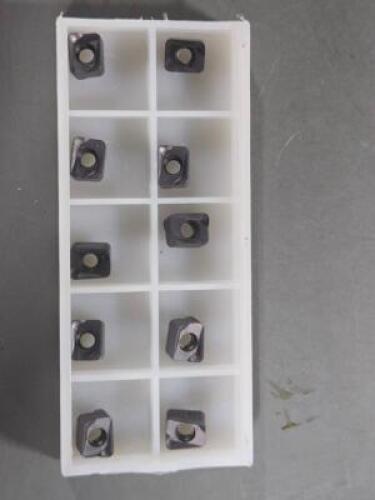 DESCRIPTION: (10) CARBIDE MILLING INSERTS BRAND/MODEL: TUNGALOY LQMU110716PNERMJ AH140 RETAIL$: $328.00 QTY: 10