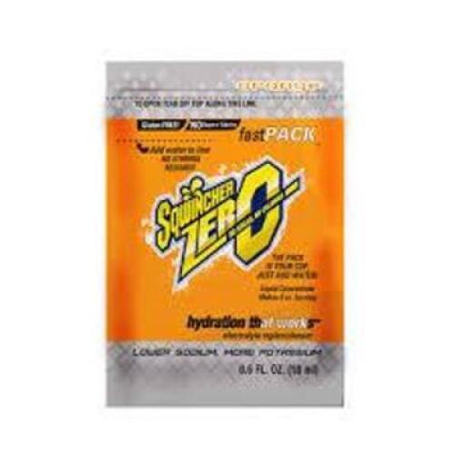 DESCRIPTION: (2) BOX OF (50) SINGLE SERVE SPORTS DRINK CONCENTRATE POWDER BRAND/MODEL: SQWINCHER FAST PACK INFORMATION: ORANGE SIZE: .6 OZ RETAIL$: $5