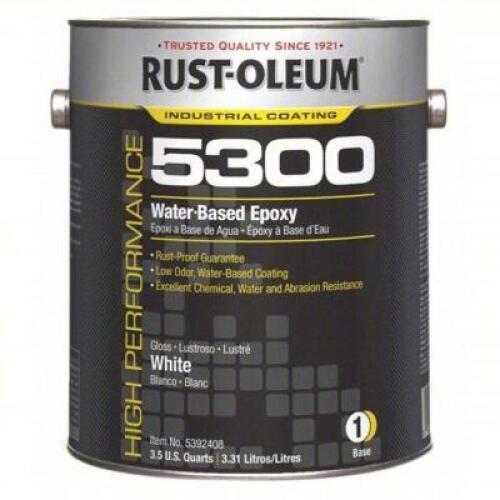DESCRIPTION: (1) WATER BASED EPOXY BRAND/MODEL: RUST-OLEUM 5300 INFORMATION: WHITE SIZE: 1 GALLON RETAIL$: $170.00 EA QTY: 1