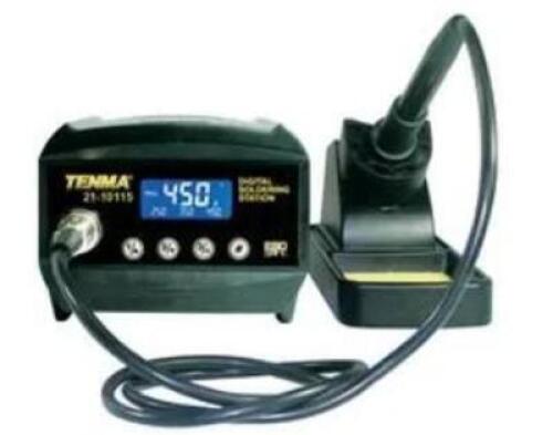 DESCRIPTION: (1) SOLDERING STATION BRAND/MODEL: TENMA/21-10115 INFORMATION: 60W, 110V AC, 842 F TEMP MAX, LCD DISPLAY QTY: 1