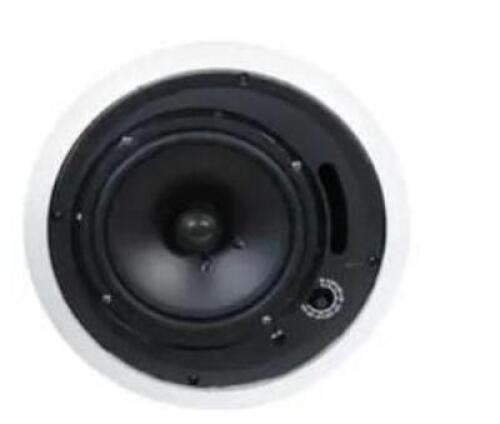 DESCRIPTION: (1) ENCLOSED CEILING SPEAKER BRAND/MODEL: MCM/50-14080 INFORMATION: 8" CONE WOOFER W/RUBBER SURROUND, 1" DOME TWEETER SIZE: 12.5" FRAME D