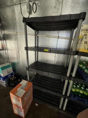 DESCRIPTION 36" X 18" THREE TIRE PLASTIC SHELF. ADDITIONAL INFORMATION CONTENTS NOT INCLUDED SIZE 36" X 18" LOCATION WALK IN QTY 1