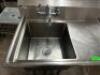 38" SINGLE WELL STAINLESS SINK W/ RIGHT SIDE DRY BOARD. - 3