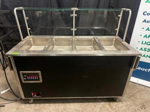 VOLLARTH 60" FOUR WELL PORTABLE HOT FOOD BUFFET TABLE.