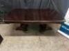 76" DARK WOOD DINING ROOM TABLE W/ (2) 18" LEAF INSERTS. - 5