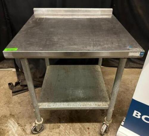 30" X 30" STAINLESS TABLE W/ 1" BACK SPLASH