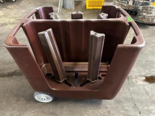 JINDE BROWN PLASTIC POKER CHIP PLATE CART.