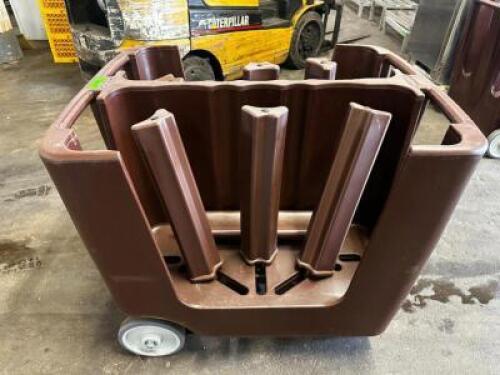 JINDE BROWN PLASTIC POKER CHIP PLATE CART.