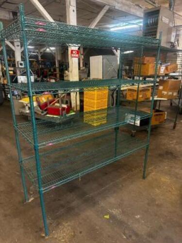60" X 18" FIVE TIER COATED WIRE SHELF.