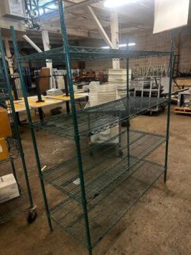 60" X 18" FIVE TIER COATED WIRE SHELF.