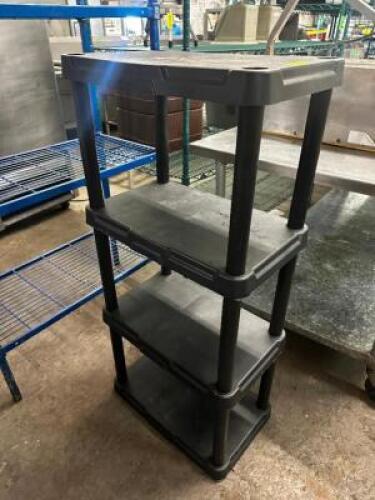 24" X 12" FOUR TIER BLACK PLASTIC SHELF