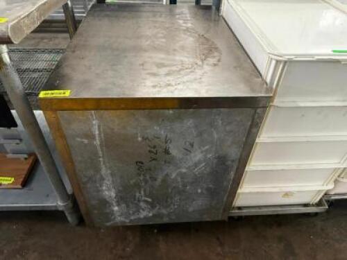 24" X 30" STAINLESS MIXER STAND / CABINET.