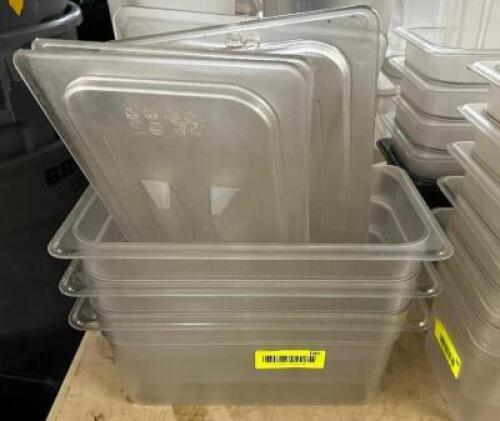 (3) 1/3 SIZE PLASTIC INSERTS W/ LIDS