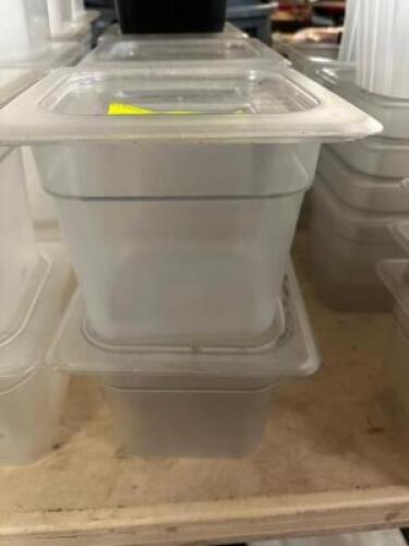 (7) 1/6 SIZE PLASTIC INSERTS W/ LIDS
