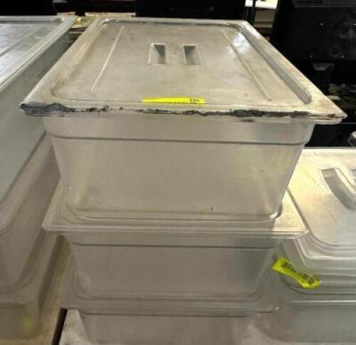 (3) FULL SIZE PLASTIC CONTAINERS W/ LIDS