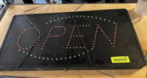 LED " OPEN " SIGN W/ POWER CORD.