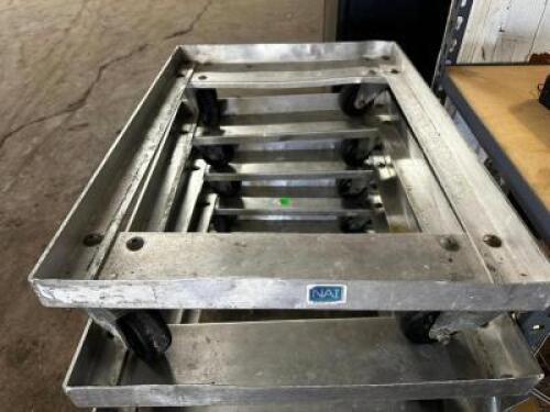 (2) METAL DOUGH BOX DOLLYS