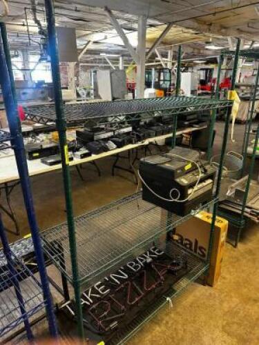 48" X 18" THREE TIER GREEN COATED WIRE SHELF.