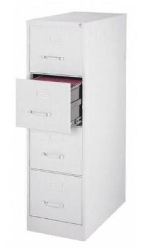 DESCRIPTION: (1) FILE CABINET BRAND/MODEL: HIRSH/17547 INFORMATION: LIGHT GRAY/4-DRAWERS RETAIL$: 474.34 SIZE: 52"H X 15"W X 25"D QTY: 1
