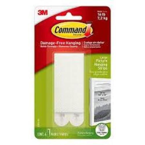 DESCRIPTION: (2) CASES OF (24) PACKS OF LARGE PICTURE HANGING STRIPS BRAND/MODEL: COMMAND, 3M #17206-ES INFORMATION: WHITE SIZE: 16 LB CAPACITY RETAIL