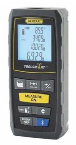 DESCRIPTION: (2) LASER DISTANCE METER BRAND/MODEL: GENERAL/TS01 INFORMATION: MAX MEASURING DISTANCE: 100' RETAIL$: 106.99 EACH QTY: 2