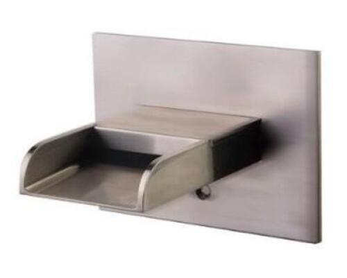 DESCRIPTION: (1) WATERFALL TUB SPOUT BRAND/MODEL: ALFI/AB5901-BN INFORMATION: BRUSHED NICKEL/MODERN DESIGN RETAIL$: 193.99 SIZE: 4.38"D X 4.38"H X 6"W