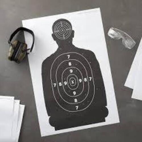 DESCRIPTION: (1) CASE OF (50) 500 M DOG TARGETS BRAND/MODEL: #13076344 INFORMATION: WHITE WITH BLACK FIGURE SIZE: FOR 500 METERS RETAIL$: $200.00 TOTA