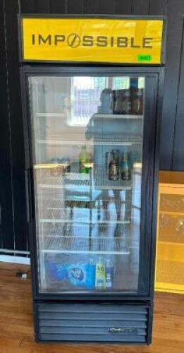 DESCRIPTION: SINGLE GLASS DOOR MERCHANDISER REACH-IN REFRIGEATOR BRAND/MODEL: TRUE GDM-26 LOCATION: 2ND FLOOR QTY: 1