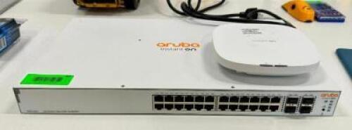 DESCRIPTION: INSTANT ON SWITCH AND NETWORK BOX BRAND/MODEL: ARUBA LOCATION: MAIN FLOOR QTY: 1