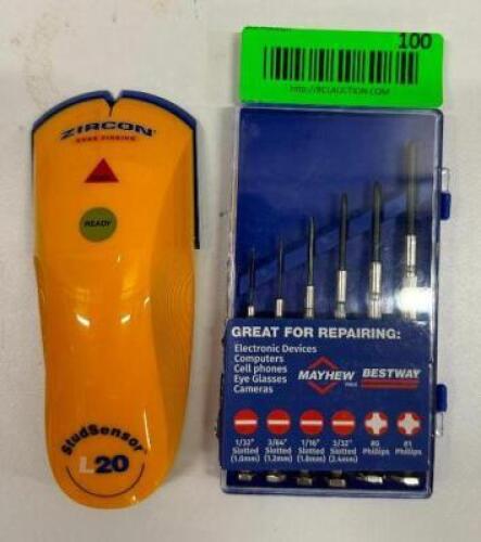 DESCRIPTION: STUD FINDER AND SMALL SCREWDRIVER SET LOCATION: MAIN FLOOR QTY: 1