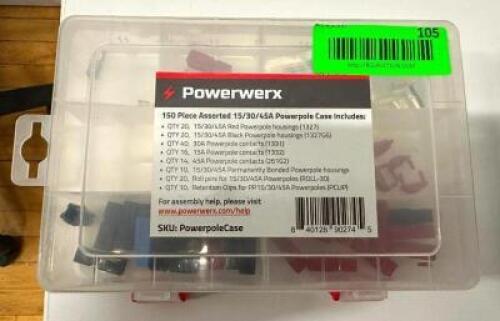 DESCRIPTION: ASSORTED POWERPOLE HARDWARE CASE BRAND/MODEL: POWERWERX INFORMATION: SEE PHOTOS FOR CONTENTS LOCATION: MAIN FLOOR QTY: 1