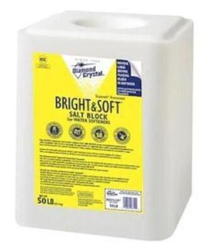 DESCRIPTION: (2) WATER SOFTENER SALT BLOCK BRAND/MODEL: DIAMOND CRYSTAL/10012617 INFORMATION: WHITE/MADE WITH UP TO 99.8% PURE SALT RETAIL$: 15.96 PER