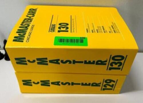 DESCRIPTION: (2) MCMASTER CATALOGS INFORMATION: (129 AND 130) LOCATION: MAIN FLOOR QTY: 2