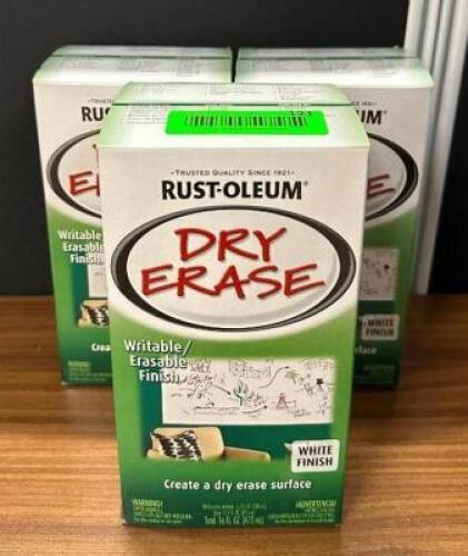 DESCRIPTION: (3) CANS OF DRY ERASE PAINT BRAND/MODEL: RUST-OLEUM LOCATION: MAIN FLOOR QTY: 3