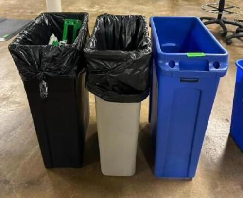 DESCRIPTION: (2) TRASH BINS AND (1) RECYCLING BIN LOCATION: BOTTOM FLOOR QTY: 3