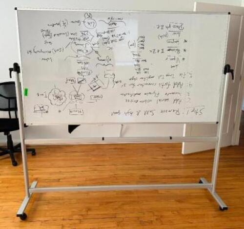 DESCRIPTION: ROLLABOUT DRY ERASE BOARD SIZE: 72"X40" LOCATION: 2ND FLOOR QTY: 1