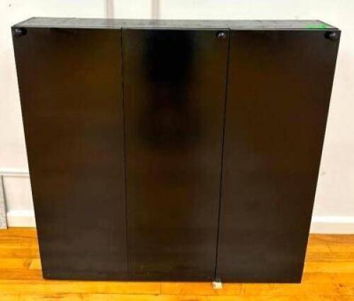DESCRIPTION: WOODEN 3-DOOR CABINET SIZE: 43"X8"X43" LOCATION: 2ND FLOOR QTY: 1