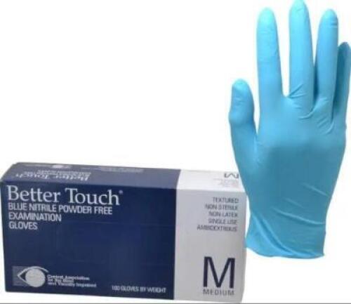 DESCRIPTION: (5) PACKS OF (100) NITRILE DISPOSABLE GLOVES BRAND/MODEL: ABILITY ONE/651500NIB0237 INFORMATION: BLUE/POWDER-FREE RETAIL$: 89.33 PER PK O