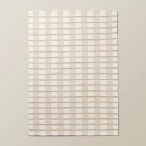 Rib Stripe Plaid Handmade Woven Area Rug