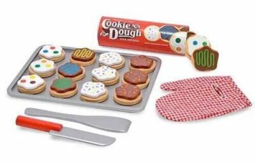 DESCRIPTION: (2) SLICE & BAKE COOKIE SET BRAND/MODEL: MELISSA & DOUG/4047 INFORMATION: 12-COOKIES/12-TOPPINGS RETAIL$: 23.79 EACH SIZE: 13.3"H X 10.45