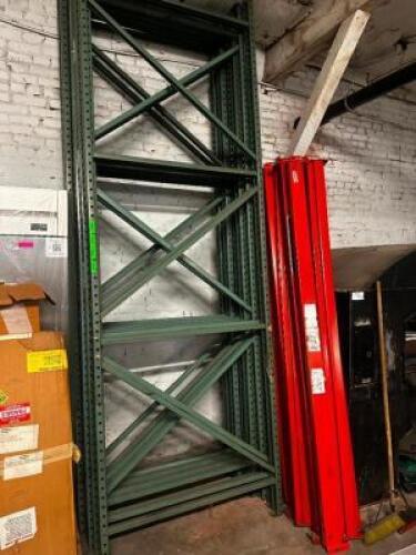 (1) SECTION OF 8' PALLET RACKING W/ (2) UPRIGHT AND (4) CROSS BEAMS