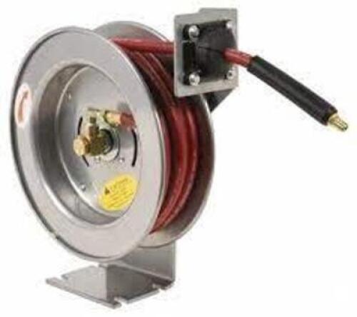 DESCRIPTION: (1) SPRING RETRACTABLE HOSE REEL BRAND/MODEL: PRO-SOURCE #8750753 INFORMATION: GREY RETAIL$: $237.00 SIZE: 50' QTY: 1