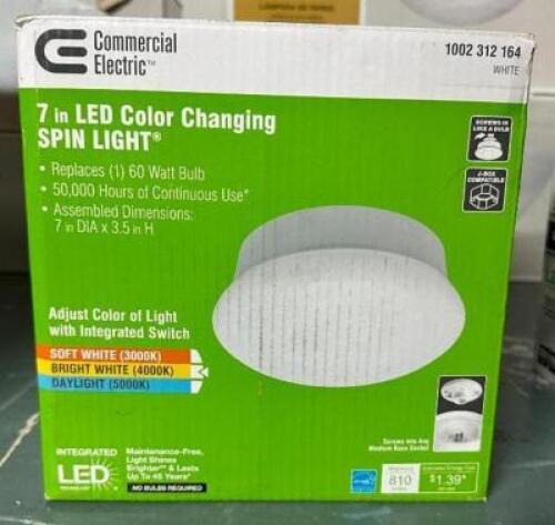(2)- 7" LED COLOR CHANGING SPIN LIGHTS