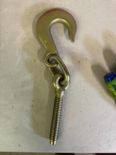 (2) - HEAVY DUTY OPEN EYE SLING HOOKS WITH THREADS