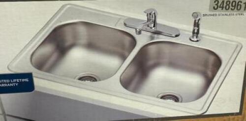 33" DOUBLE BOWL STAINLESS SINK